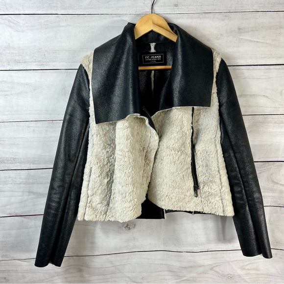 FC Jeans Motorcycle Style Jacket Sz. 6 - Picture 3 of 6